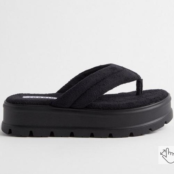 NWT Torrid Size 7 Terry Thong Flatform Sandal Extra Wide Width - Picture 2 of 11